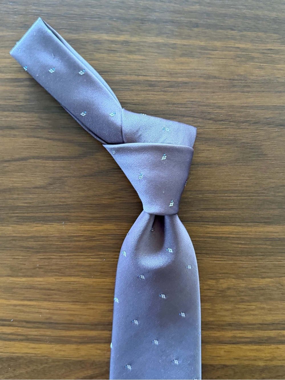 Yves Saint Laurent Lavender Mauve Tie with Tiny Dot Motif